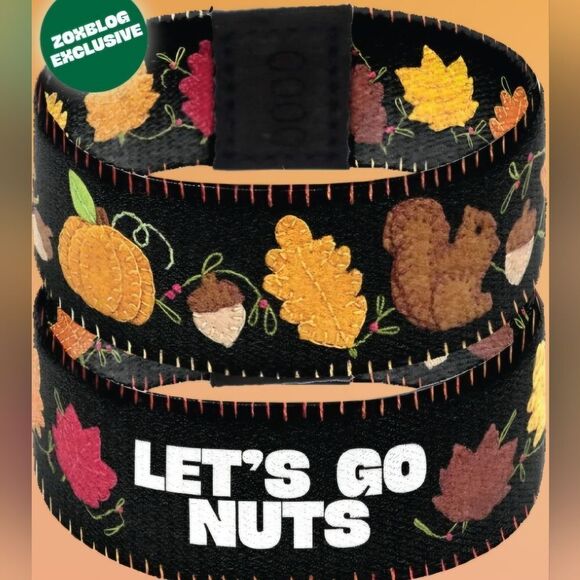 ZOX "LET'S GO NUTS" #722 BLOG Squirrel FALL Vintage COLLECTIBLE Wristband - Picture 1 of 4